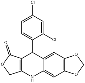 9-(2,4-DICHLOROPHENYL)-6,9-DIHYDRO[1,3]DIOXOLO[4,5-G]FURO[3,4-B]QUINOLIN-8(5H)-ONE Struktur