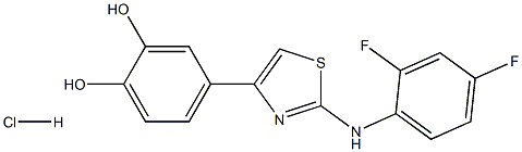 4-(4-((2,4-DIFLUOROPHENYL)AMINO)-3,5-THIAZOLYL)BENZENE-1,2-DIOL, HYDROCHLORIDE Struktur