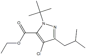 1-(TERT-BUTYL)-4-CHLORO-3-(2-METHYLPROPYL)-1H-PYRAZOLE-5-CARBOXYLIC ACID ETHYL ESTER Struktur