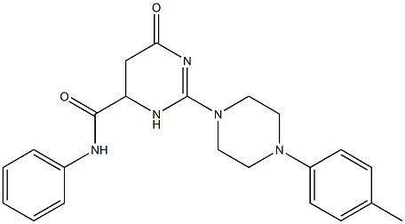 6-OXO-N-PHENYL-2-(4-P-TOLYLPIPERAZIN-1-YL)-3,4,5,6-TETRAHYDROPYRIMIDINE-4-CARBOXAMIDE Struktur