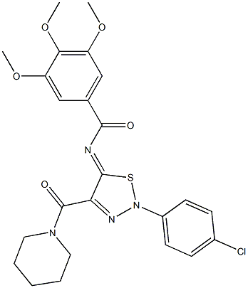 (Z)-N-(2-(4-CHLOROPHENYL)-4-(PIPERIDINE-1-CARBONYL)-1,2,3-THIADIAZOL-5(2H)-YLIDENE)-3,4,5-TRIMETHOXYBENZAMIDE Struktur