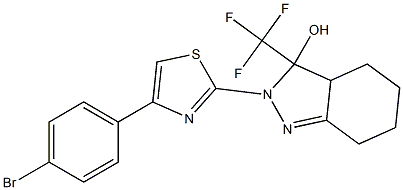 2-[4-(4-BROMOPHENYL)-1,3-THIAZOL-2-YL]-3-(TRIFLUOROMETHYL)-3,3A,4,5,6,7-HEXAHYDRO-2H-INDAZOL-3-OL Struktur