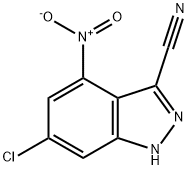 6-CHLORO-4-NITRO-3-CYANO-1H-INDAZOLE Struktur