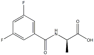 (2R)-2-[(3,5-DIFLUOROBENZOYL)AMINO]PROPANOIC ACID Struktur