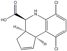 (3AR,4S,9BS)-6,9-DICHLORO-3A,4,5,9B-TETRAHYDRO-3H-CYCLOPENTA[C]QUINOLINE-4-CARBOXYLIC ACID Struktur