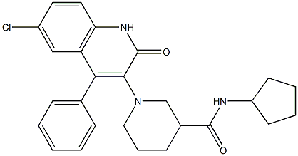 1-(6-CHLORO-2-OXO-4-PHENYL-1,2-DIHYDRO-3-QUINOLINYL)-N-CYCLOPENTYL-3-PIPERIDINECARBOXAMIDE Struktur