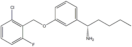 (1S)-1-(3-[(6-CHLORO-2-FLUOROPHENYL)METHOXY]PHENYL)PENTYLAMINE Struktur