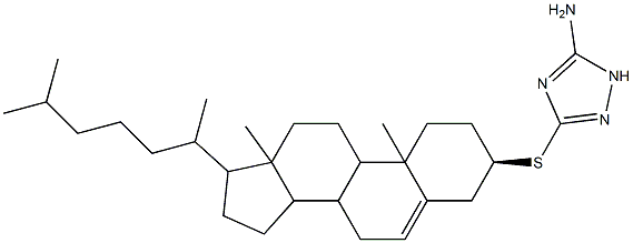 3-([(3R)-17-(1,5-DIMETHYLHEXYL)-10,13-DIMETHYL-2,3,4,7,8,9,10,11,12,13,14,15,16,17-TETRADECAHYDRO-1H-CYCLOPENTA[A]PHENANTHREN-3-YL]SULFANYL)-1H-1,2,4-TRIAZOL-5-AMINE Struktur