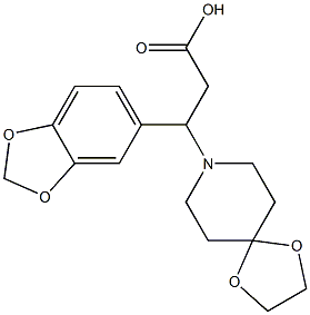 3-(1,3-BENZODIOXOL-5-YL)-3-(1,4-DIOXA-8-AZASPIRO[4.5]DEC-8-YL)PROPANOIC ACID Struktur