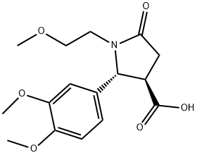 (2R,3R)-2-(3,4-DIMETHOXY-PHENYL)-1-(2-METHOXY-ETHYL)-5-OXO-PYRROLIDINE-3-CARBOXYLIC ACID Struktur