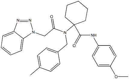 1-(2-(1H-BENZO[D][1,2,3]TRIAZOL-1-YL)-N-(4-METHYLBENZYL)ACETAMIDO)-N-(4-METHOXYPHENYL)CYCLOHEXANECARBOXAMIDE Struktur