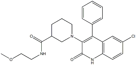 1-(6-CHLORO-2-OXO-4-PHENYL-1,2-DIHYDRO-3-QUINOLINYL)-N-(2-METHOXYETHYL)-3-PIPERIDINECARBOXAMIDE Struktur