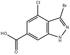 3-BROMO-4-CHLORO-6-(1H)INDAZOLE CARBOXYLIC ACID Struktur