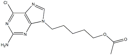 9-(4-ACETOXYMETHYLBUT-1-YL)-2-AMINO-6-CHLOROPURINE Struktur