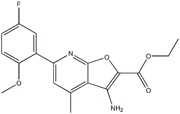 ETHYL 3-AMINO-6-(5-FLUORO-2-METHOXYPHENYL)-4-METHYLFURO[2,3-B]PYRIDINE-2-CARBOXYLATE Struktur