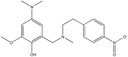 4-DIMETHYLAMINO-2-METHOXY-6-((METHYL-[2-(4-NITROPHENYL)ETHYL]AMINO)METHYL)PHENOL Struktur