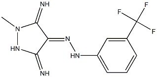 (4E)-3,5-DIIMINO-1-METHYLPYRAZOLIDIN-4-ONE [3-(TRIFLUOROMETHYL)PHENYL]HYDRAZONE Struktur