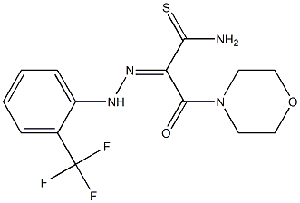 (2E)-3-MORPHOLIN-4-YL-3-OXO-2-{[2-(TRIFLUOROMETHYL)PHENYL]HYDRAZONO}PROPANETHIOAMIDE Struktur