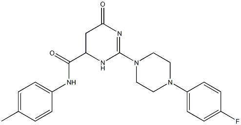 2-(4-(4-FLUOROPHENYL)PIPERAZIN-1-YL)-6-OXO-N-P-TOLYL-3,4,5,6-TETRAHYDROPYRIMIDINE-4-CARBOXAMIDE Struktur