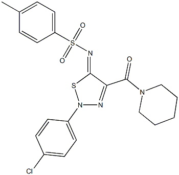 (Z)-N-(2-(4-CHLOROPHENYL)-4-(PIPERIDINE-1-CARBONYL)-1,2,3-THIADIAZOL-5(2H)-YLIDENE)-4-METHYLBENZENESULFONAMIDE Struktur