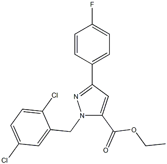 ETHYL 1-(2,5-DICHLOROBENZYL)-3-(4-FLUOROPHENYL)-1H-PYRAZOLE-5-CARBOXYLATE Struktur