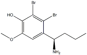 4-((1R)-1-AMINOBUTYL)-2,3-DIBROMO-6-METHOXYPHENOL Struktur