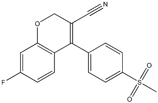 7-FLUORO-4-(4-METHANESULFONYLPHENYL)-2H-CHROMENE-3-CARBONITRILE Struktur