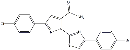 1-[4-(4-BROMOPHENYL)-1,3-THIAZOL-2-YL]-3-(4-CHLOROPHENYL)-1H-PYRAZOL-5-YLFORMAMIDE Struktur