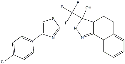 2-[4-(4-CHLOROPHENYL)-1,3-THIAZOL-2-YL]-3-(TRIFLUOROMETHYL)-3,3A,4,5-TETRAHYDRO-2H-BENZO[G]INDAZOL-3-OL Struktur