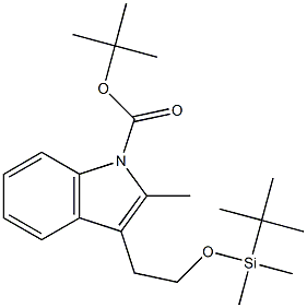 3-[2-(TERT-BUTYL-DIMETHYL-SILANYLOXY)-ETHYL]-2-METHYL-INDOLE-1-CARBOXYLIC ACID TERT-BUTYL ESTER Struktur