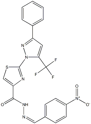 N'-[(1Z)-(4-NITROPHENYL)METHYLENE]-2-[3-PHENYL-5-(TRIFLUOROMETHYL)-1H-PYRAZOL-1-YL]-1,3-THIAZOLE-4-CARBOHYDRAZIDE Struktur