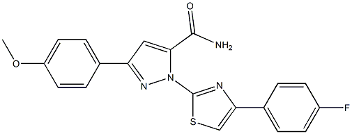 1-[4-(4-FLUOROPHENYL)-1,3-THIAZOL-2-YL]-3-(4-METHOXYPHENYL)-1H-PYRAZOL-5-YLFORMAMIDE Struktur