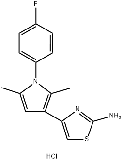 4-[1-(4-FLUOROPHENYL)-2,5-DIMETHYL-1H-PYRROL-3-YL]-1,3-THIAZOL-2-AMINE HYDROCHLORIDE Struktur