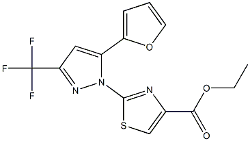 ETHYL 2-[5-(2-FURYL)-3-(TRIFLUOROMETHYL)-1H-PYRAZOL-1-YL]-1,3-THIAZOLE-4-CARBOXYLATE Struktur