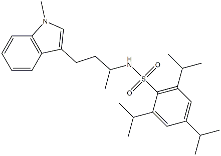 2,4,6-TRIISOPROPYL-N-[1-METHYL-3-(1-METHYL-1H-INDOL-3-YL)PROPYL]BENZENESULFONAMIDE Struktur