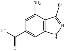 4-AMINO-3-BROMO-6-(1H)INDAZOLE CARBOXYLIC ACID Struktur