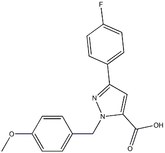 1-(4-METHOXYBENZYL)-3-(4-FLUOROPHENYL)-1H-PYRAZOLE-5-CARBOXYLIC ACID Struktur