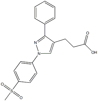 3-(1-(4-(METHYLSULFONYL)PHENYL)-3-PHENYL-1H-PYRAZOL-4-YL)PROPANOIC ACID Struktur