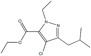 4-CHLORO-1-ETHYL-3-(2-METHYLPROPYL)-1H-PYRAZOLE-5-CARBOXYLIC ACID ETHYL ESTER Struktur