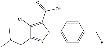 4-CHLORO-1-[(4-FLUOROMETHYL)PHENYL]-3-(2-METHYLPROPYL)-1H-PYRAZOLE-5-CARBOXYLIC ACID Struktur