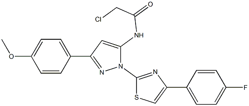 2-CHLORO-N-[1-[4-(4-FLUOROPHENYL)-1,3-THIAZOL-2-YL]-3-(4-METHOXYPHENYL)-1H-PYRAZOL-5-YL]ACETAMIDE Struktur