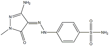 4-[(2Z)-2-(3-AMINO-1-METHYL-5-OXO-1,5-DIHYDRO-4H-PYRAZOL-4-YLIDENE)HYDRAZINO]BENZENESULFONAMIDE Struktur