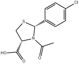 (2R,4R)-3-ACETYL-2-(4-CHLORO-PHENYL)-THIAZOLIDINE-4-CARBOXYLIC ACID Struktur