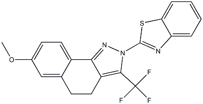 2-(1,3-BENZOTHIAZOL-2-YL)-7-METHOXY-3-(TRIFLUOROMETHYL)-4,5-DIHYDRO-2H-BENZO[G]INDAZOLE Struktur