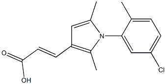 (2E)-3-[1-(5-CHLORO-2-METHYLPHENYL)-2,5-DIMETHYL-1H-PYRROL-3-YL]ACRYLIC ACID Struktur