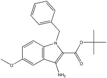 3-AMINO-1-BENZYL-5-METHOXY-1H-INDOLE-2-CARBOXYLIC ACID TERT-BUTYL ESTER Struktur