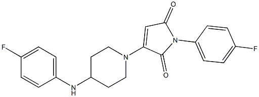 1-(4-FLUOROPHENYL)-3-{4-[(4-FLUOROPHENYL)AMINO]PIPERIDIN-1-YL}-1H-PYRROLE-2,5-DIONE Struktur