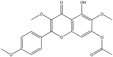 ACETIC ACID 5-HYDROXY-3,6-DIMETHOXY-2-(4-METHOXY-PHENYL)-4-OXO-4H-CHROMEN-7-YL ESTER Struktur