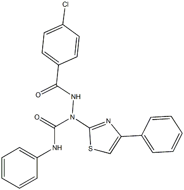 2-(4-CHLOROBENZOYL)-N-PHENYL-1-(4-PHENYL-1,3-THIAZOL-2-YL)HYDRAZINECARBOXAMIDE Struktur