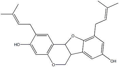 2,10-BIS-(3-METHYL-BUT-2-ENYL)-6A,11A-DIHYDRO-6H-BENZO[4,5]FURO[3,2-C]CHROMENE-3,8-DIOL Struktur